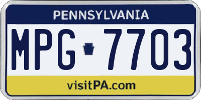PA license plate MPG7703
