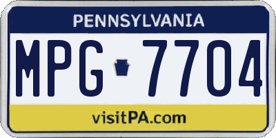 PA license plate MPG7704