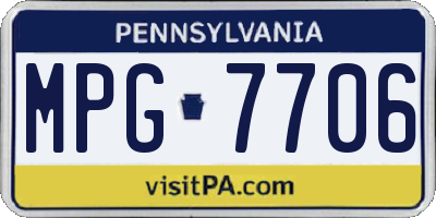 PA license plate MPG7706