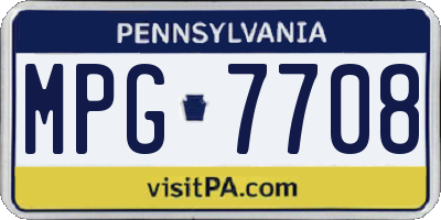 PA license plate MPG7708