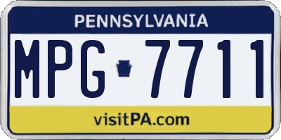 PA license plate MPG7711
