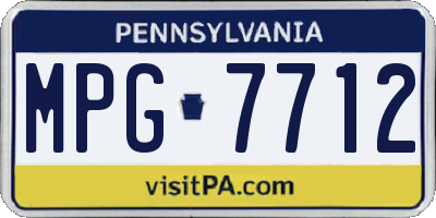 PA license plate MPG7712