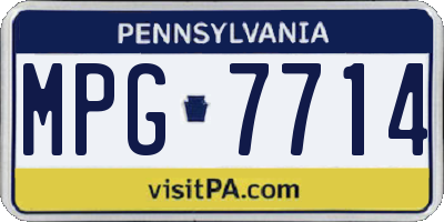 PA license plate MPG7714