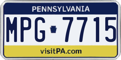 PA license plate MPG7715
