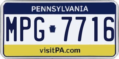 PA license plate MPG7716