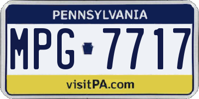 PA license plate MPG7717