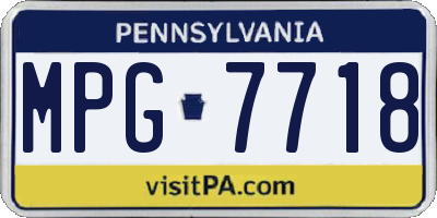 PA license plate MPG7718
