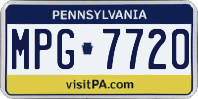 PA license plate MPG7720