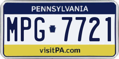 PA license plate MPG7721
