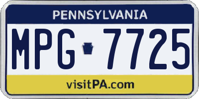 PA license plate MPG7725