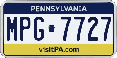 PA license plate MPG7727