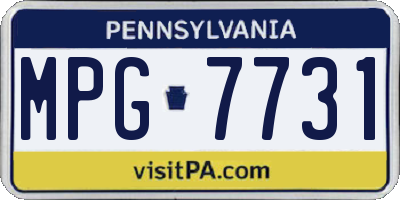 PA license plate MPG7731