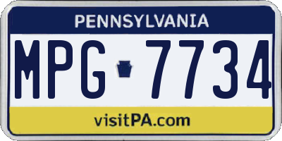 PA license plate MPG7734
