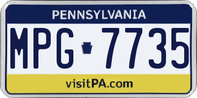 PA license plate MPG7735