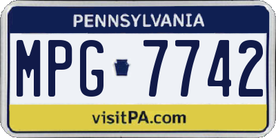 PA license plate MPG7742