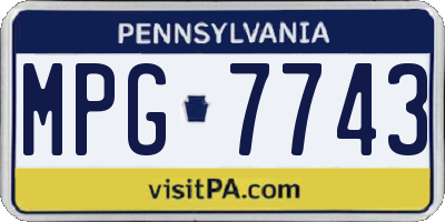 PA license plate MPG7743
