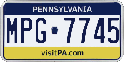 PA license plate MPG7745