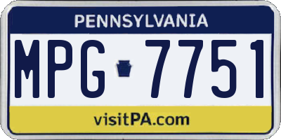 PA license plate MPG7751