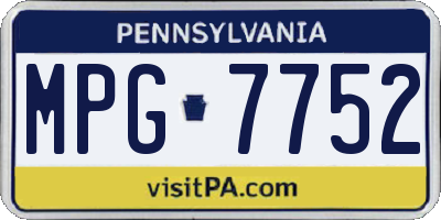 PA license plate MPG7752