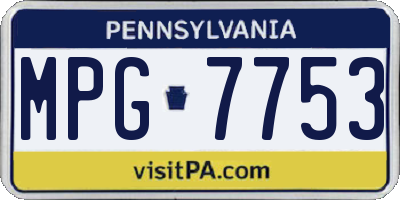 PA license plate MPG7753