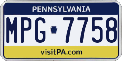PA license plate MPG7758