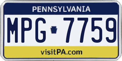 PA license plate MPG7759
