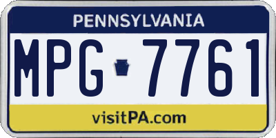 PA license plate MPG7761