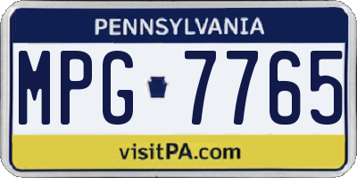 PA license plate MPG7765