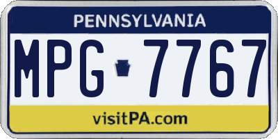 PA license plate MPG7767