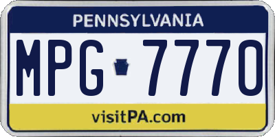 PA license plate MPG7770