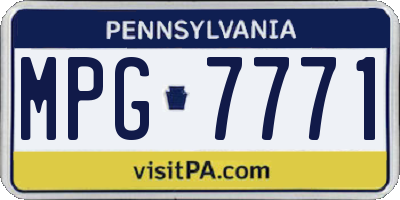 PA license plate MPG7771