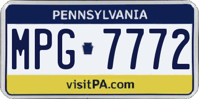 PA license plate MPG7772