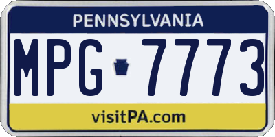PA license plate MPG7773