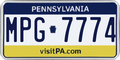 PA license plate MPG7774
