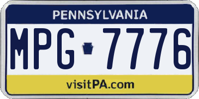 PA license plate MPG7776