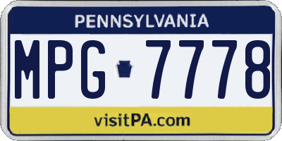 PA license plate MPG7778