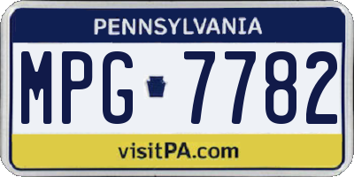 PA license plate MPG7782