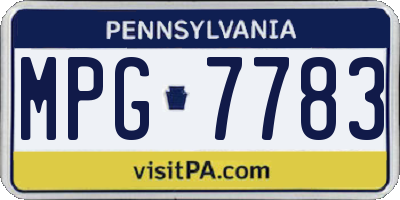 PA license plate MPG7783
