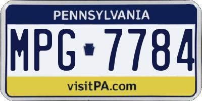 PA license plate MPG7784