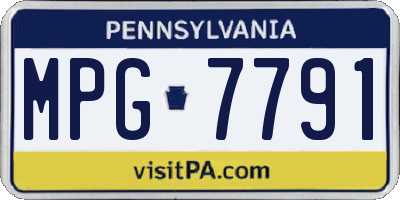 PA license plate MPG7791
