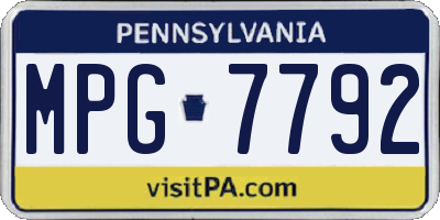 PA license plate MPG7792