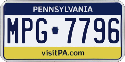 PA license plate MPG7796