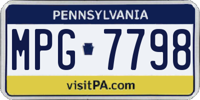 PA license plate MPG7798