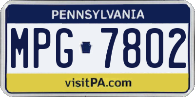 PA license plate MPG7802