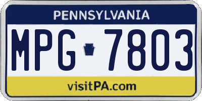 PA license plate MPG7803