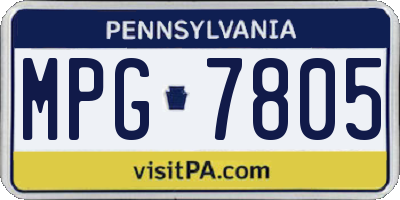 PA license plate MPG7805