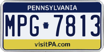 PA license plate MPG7813