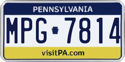 PA license plate MPG7814