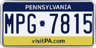 PA license plate MPG7815