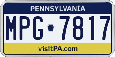 PA license plate MPG7817